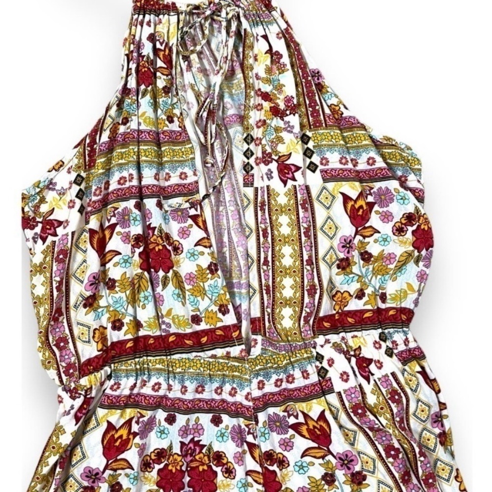 H&M Coachella Collection Multicolored Floral Boho Patchwork Romper Size 12!! - Picture 3 of 10